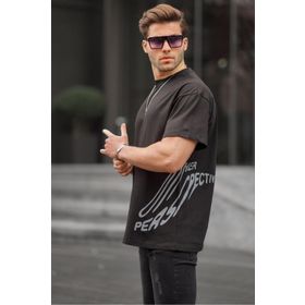 Madmext 6178 Siyah Desenli Erkek T-shirt