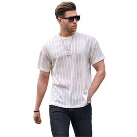Madmext 6179 Boyalı Gri Oversize Bisiklet Yaka Erkek T-shirt