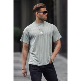 Madmext 6179 Mint Yeşili Oversize Bisiklet Yaka Erkek T-shirt
