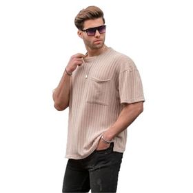 Madmext 6180 Bej Oversize Erkek T-shirt