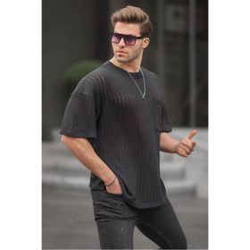 Madmext 6180 Siyah Oversize Erkek T-shirt