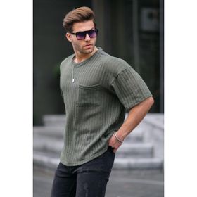 Madmext 6180 Yeşil Oversize Erkek T-shirt