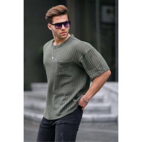 Madmext 6180 Yeşil Oversize Erkek T-shirt