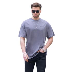 Madmext 6192 Füme Oversize Baskılı Erkek T-shirt