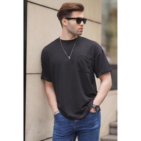 Madmext 6194 Mint Yeşili Cep Detaylı Oversize Erkek T-shirt