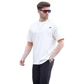 Madmext 6196 Ekru Oversize Erkek T-shirt