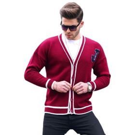 Madmext 6314 Bordo Triko Erkek Hırka