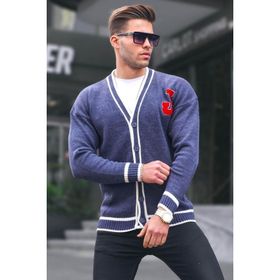 Madmext 6314 Lacivert Erkek Triko Hırka