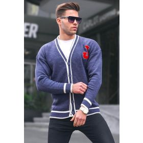 Madmext 6314 Lacivert Erkek Triko Hırka