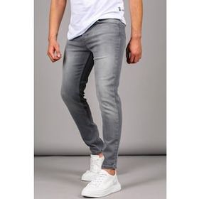 Madmext 6323 Gri Likralı Skinny Fit Erkek Jean Pantolon