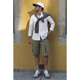 Madmext 6332 Mint Yeşili Kargo Cep Erkek Gabardin Kapri Şort