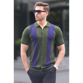 Madmext 6353 Haki Polo Yaka Erkek T-shirt
