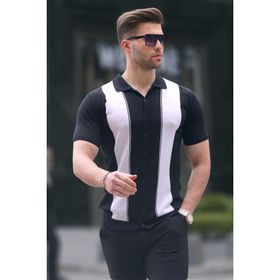 Madmext 6353 Siyah Polo Yaka Triko Erkek T-shirt