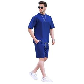 Madmext 6377 Lacivert Basic Erkek Şort Takımı