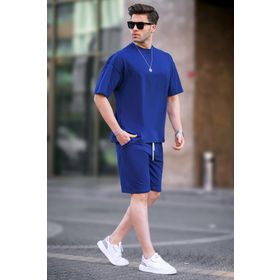 Madmext 6377 Lacivert Basic Erkek Şort Takımı