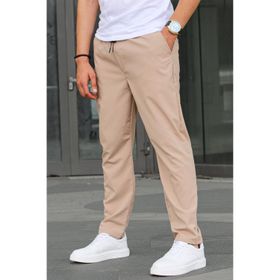 Madmext 6513 Paraşüt Kumaş Bej Erkek Pantolon