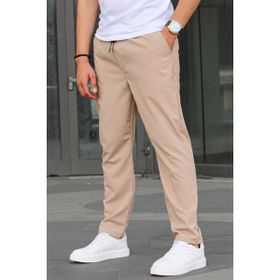 Madmext 6513 Paraşüt Kumaş Bej Erkek Pantolon