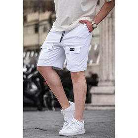 Madmext 6533 Beyaz Erkek Basic Şort