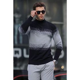 Madmext 6845 Siyah Erkek Kazak