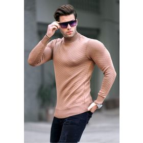 Madmext 6857 Camel Erkek Kazak