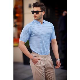 Madmext 6894 Bebe Mavisi Polo Yaka Erkek T-shirt