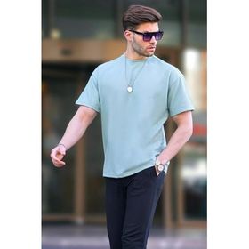 Madmext 7010 Çağla Yeşili Basic Oversize Erkek T-shirt