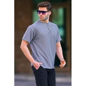 Madmext 7010 Füme Basic Oversize Erkek T-shirt