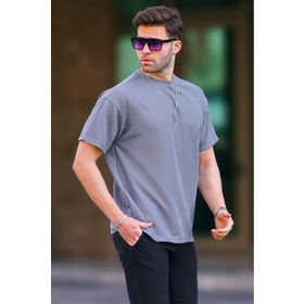 Madmext 7010 Füme Basic Oversize Erkek T-shirt