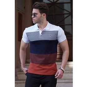 Madmext 9280 Beyaz Polo Yaka Erkek T-shirt