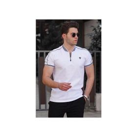 Madmext 9281 Beyaz Polo Yaka Erkek T-shirt