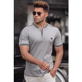 Madmext 9281 Gri Polo Yaka Erkek T-shirt