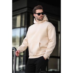 Madmext E7169 Bej Kapüşonlu Erkek Sweatshirt