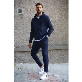 Madmext Lacivert Baskılı Regular Fit Erkek Eşofman Takımı