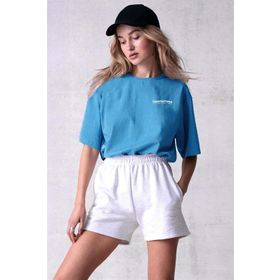 Madmext MG1197 Mad Girls Mavi Baskılı Kadın T-shirt
