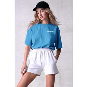 Madmext MG1197 Mad Girls Mavi Baskılı Kadın T-shirt