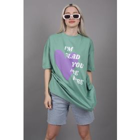 Madmext MG1202 Mad Girls Lila Baskılı Kadın T-shirt