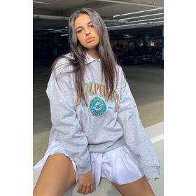 Madmext MG1210 Gri Mad Girls Baskılı Kadın Sweatshirt