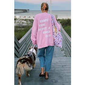 Madmext MG1219 Pembe Mad Girls Sırt Baskılı Kadın Sweatshirt