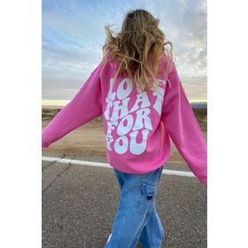 Madmext MG1220 Pembe Mad Girls Sırt Baskılı Kadın Sweatshirt