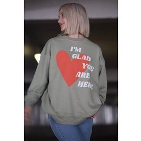 Madmext MG1224 Mint Yeşili Baskılı Kadın Sweatshirt