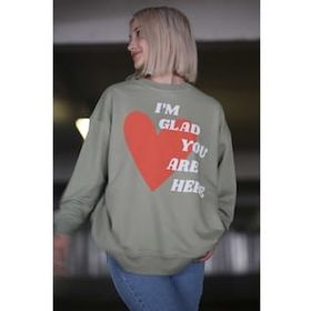 Madmext MG1224 Mint Yeşili Baskılı Kadın Sweatshirt