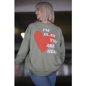 Madmext MG1224 Mint Yeşili Baskılı Kadın Sweatshirt