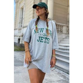 Madmext MG1226 Gri Baskılı Oversize Kadın T-shirt