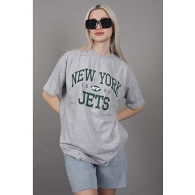 Madmext MG1226 Gri Baskılı Oversize Kadın T-shirt