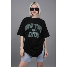 Madmext MG1226 Siyah Baskılı Oversize Kadın T-shirt