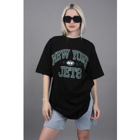 Madmext MG1226 Siyah Baskılı Oversize Kadın T-shirt