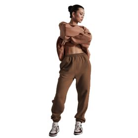 Madmext MG1235 Camel Kadın Beli Lastikli Oversize Eşofman Altı