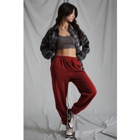 Madmext MG1235 Kadın Antrasit Beli Lastikli Oversize Eşofman Altı