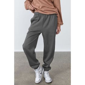 Madmext MG1235 Kadın Antrasit Beli Lastikli Oversize Eşofman Altı