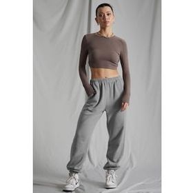 Madmext MG1235 Kadın Boyalı Gri Beli Lastikli Oversize Eşofman Altı